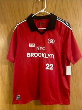 Brooklyn NYC Men's Red Sport Polo Shirt - Size  M